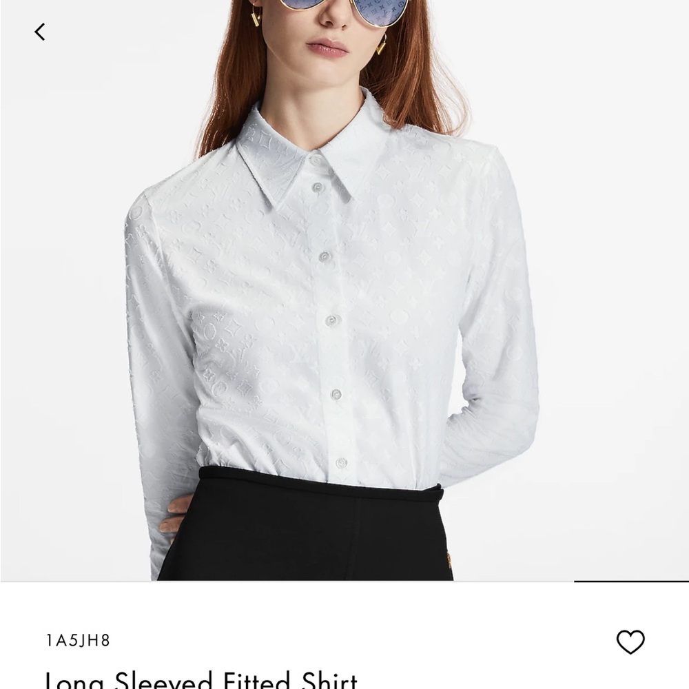 Louis Vuitton Icon Long Sleeved Fitted Shirt. White Monogram. Size 40. Like new - Picture 2 of 9